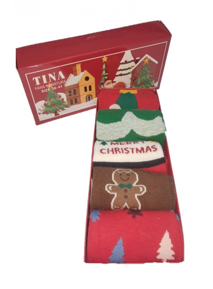 Set de 5 sosete, Santa Present, Dama, Mr. Cookie